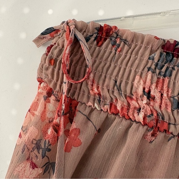 T.I.M.I.N.G. Floral off the shoulder top in Red and Brown Size S INV25/205 - Picture 6 of 7